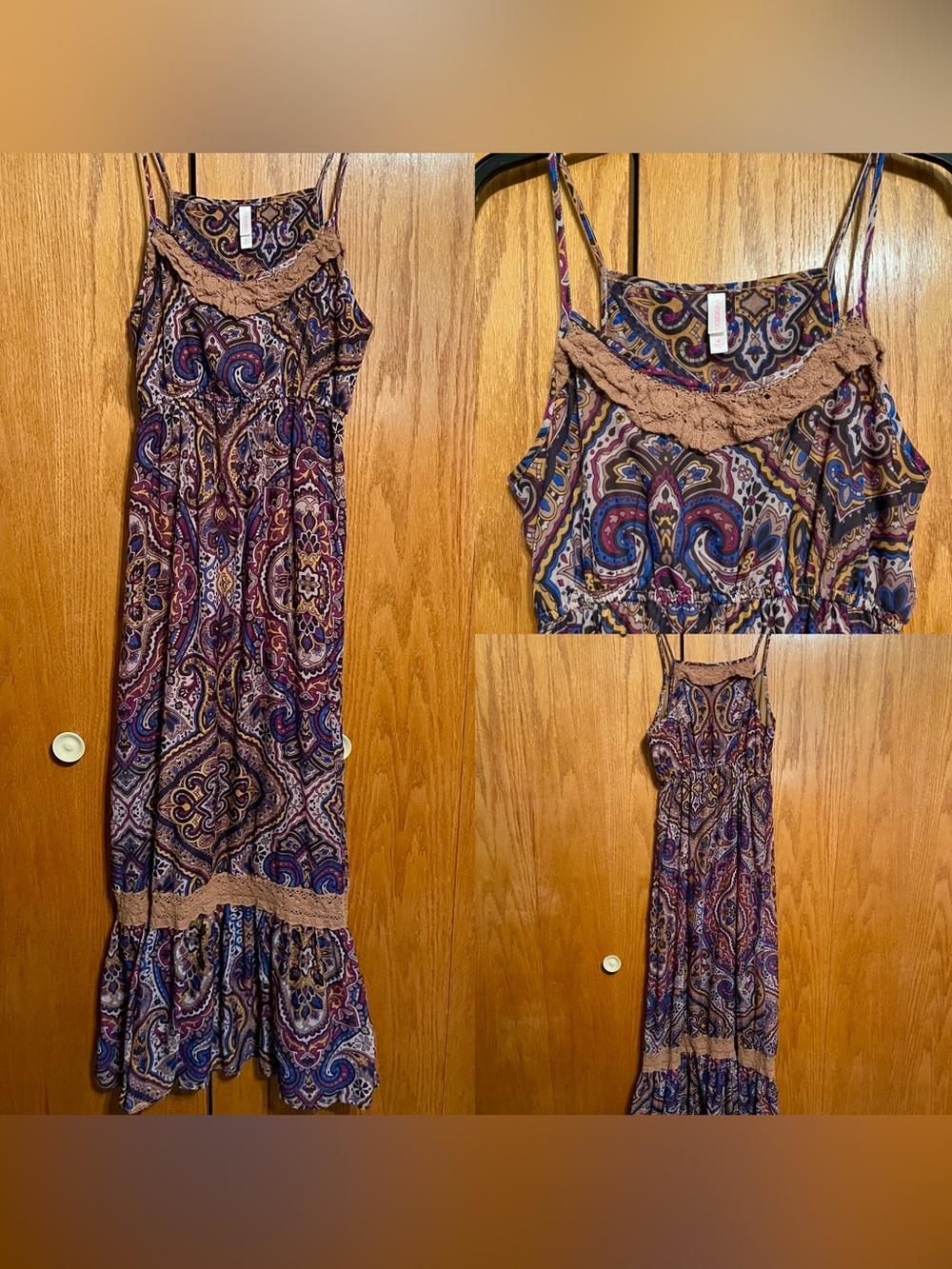 Purple Paisley Print Maxi Dress